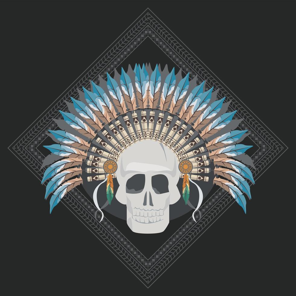 skull indian front vector