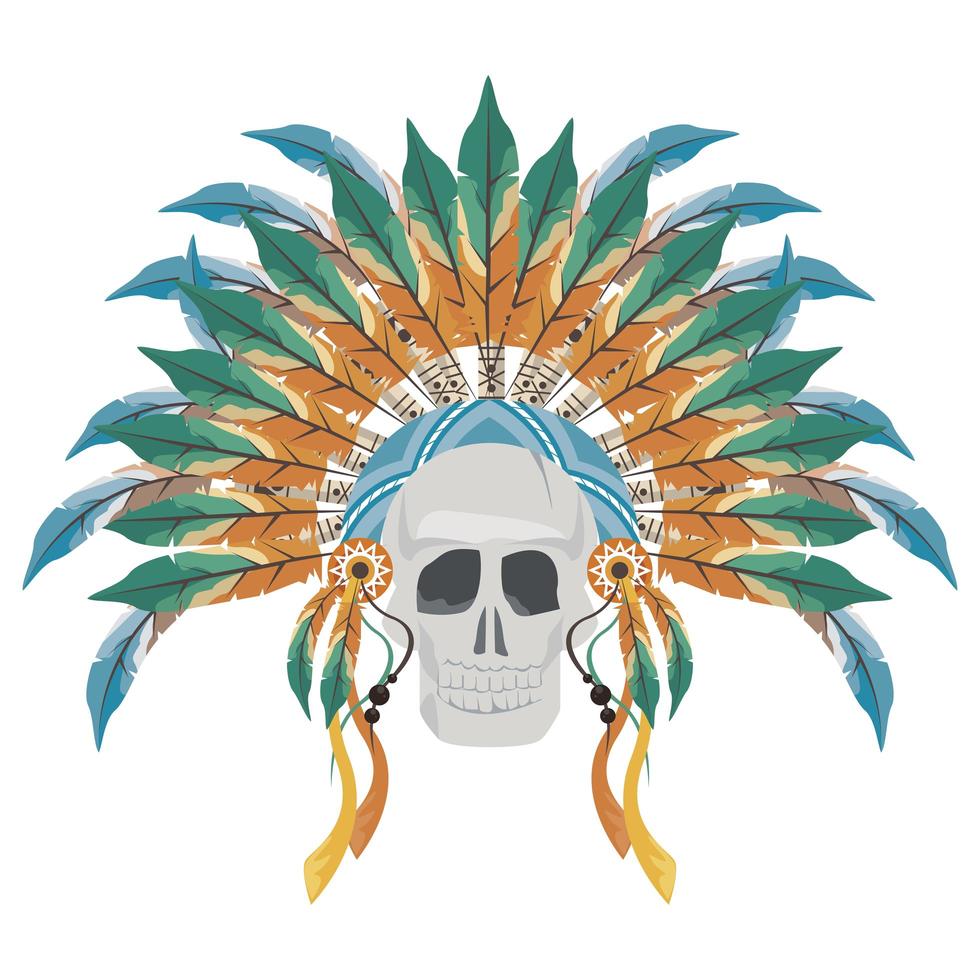 front skull indian vector