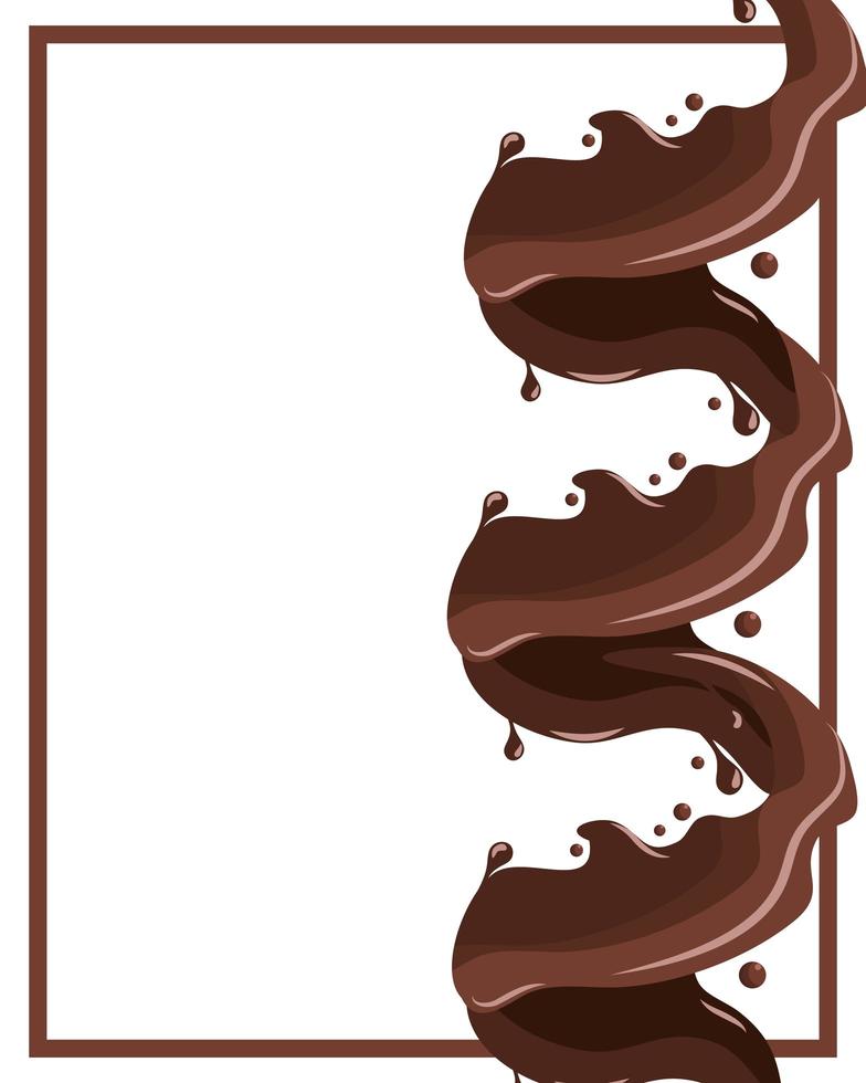 vertido de líquido de chocolate vector