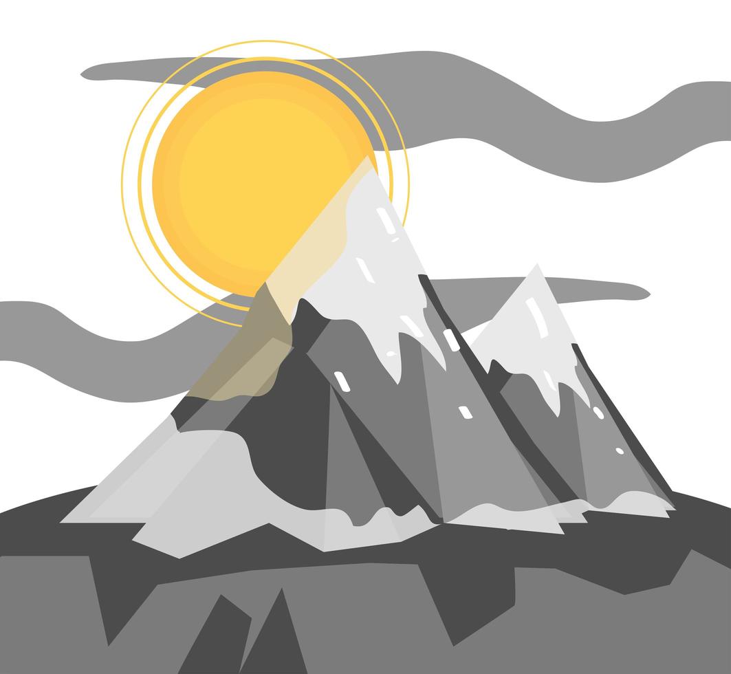 melting snow mountain vector