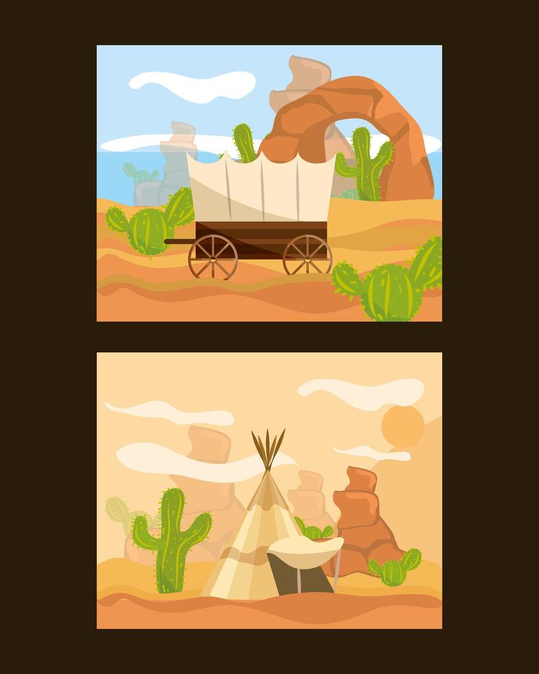wild west cards vector