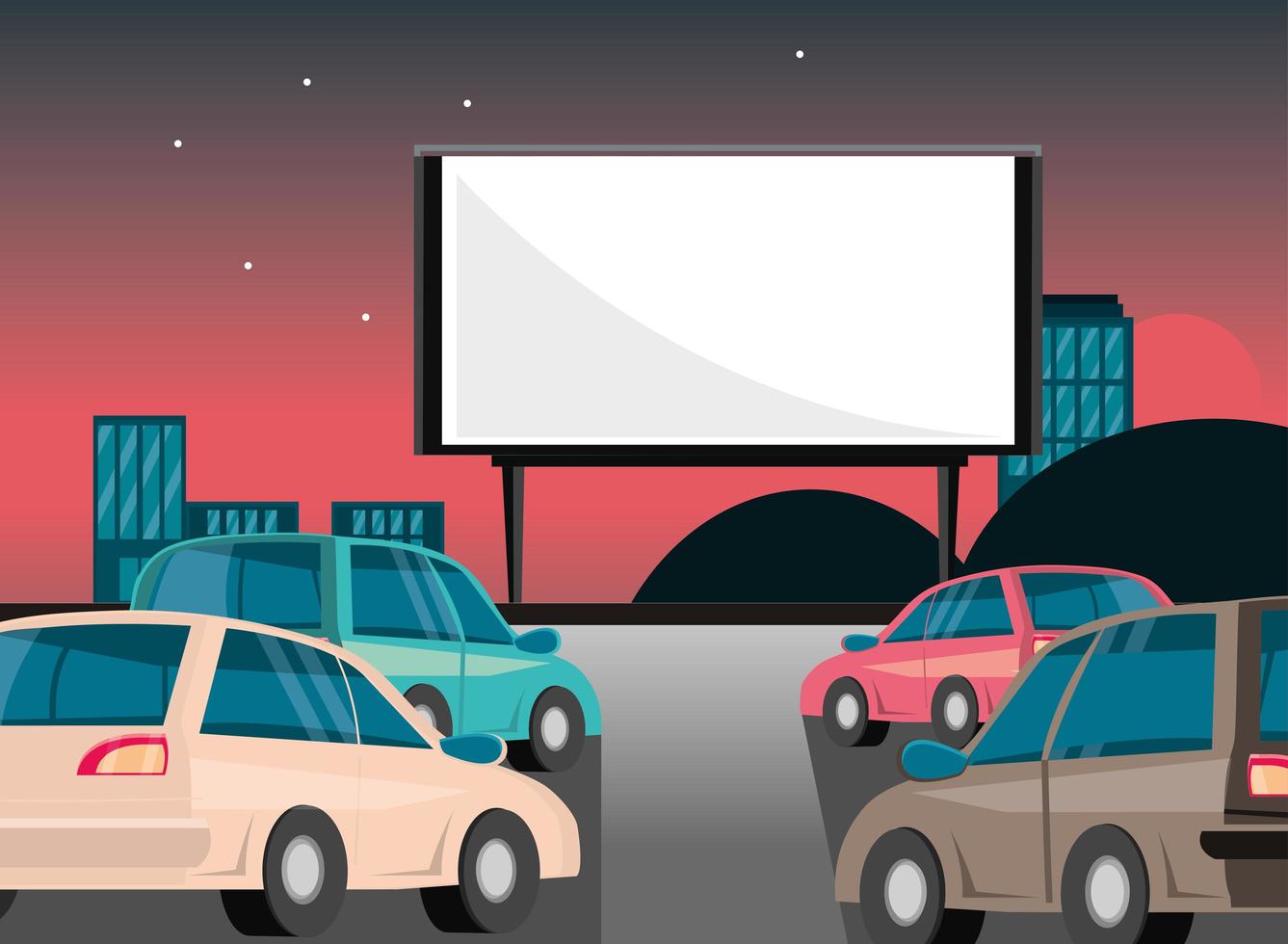 cinema movie cars vector