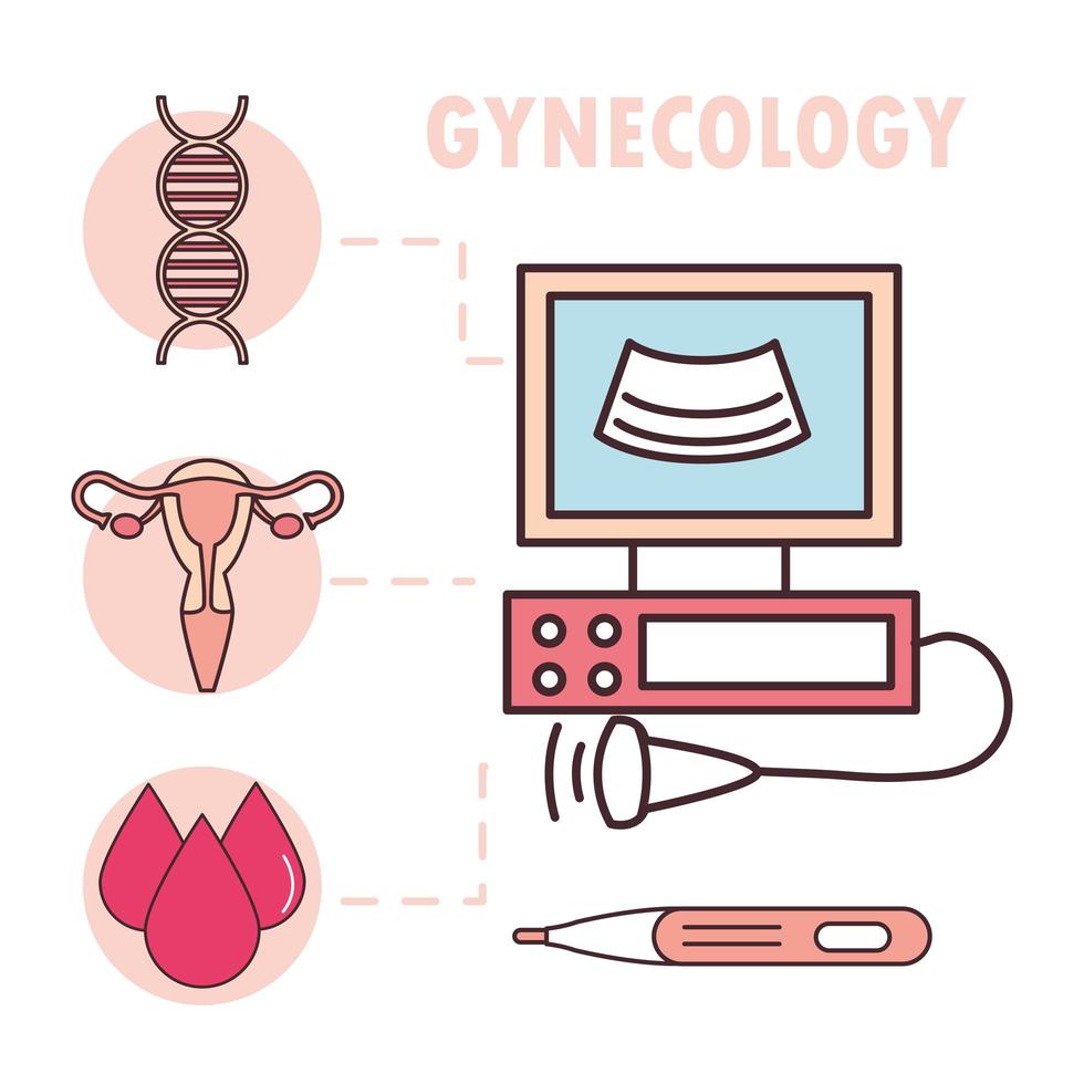 medical monitor uterus vector