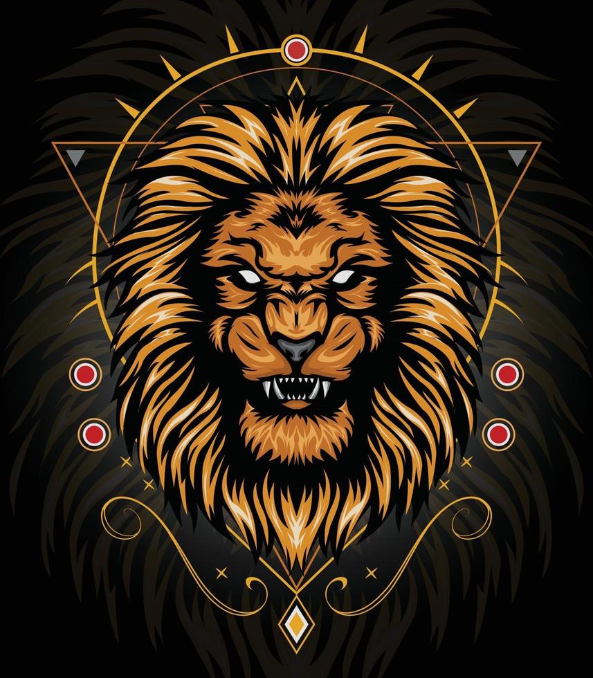 lion head illustration vector