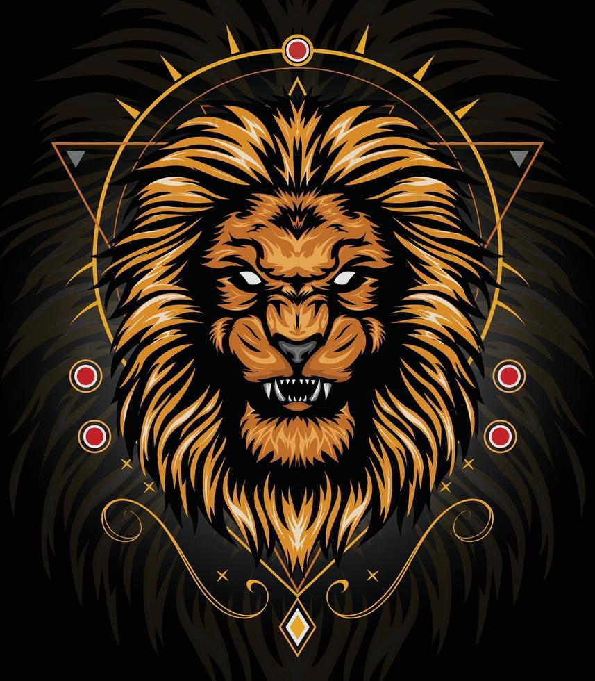 lion head illustration vector