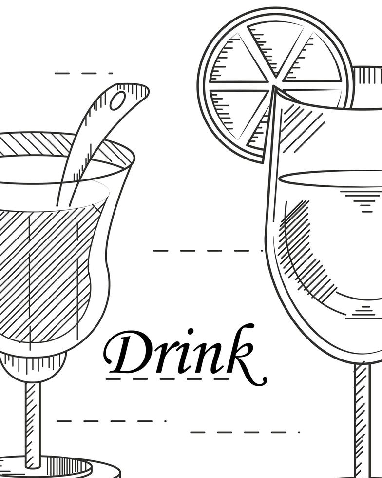 drink glass cups vector