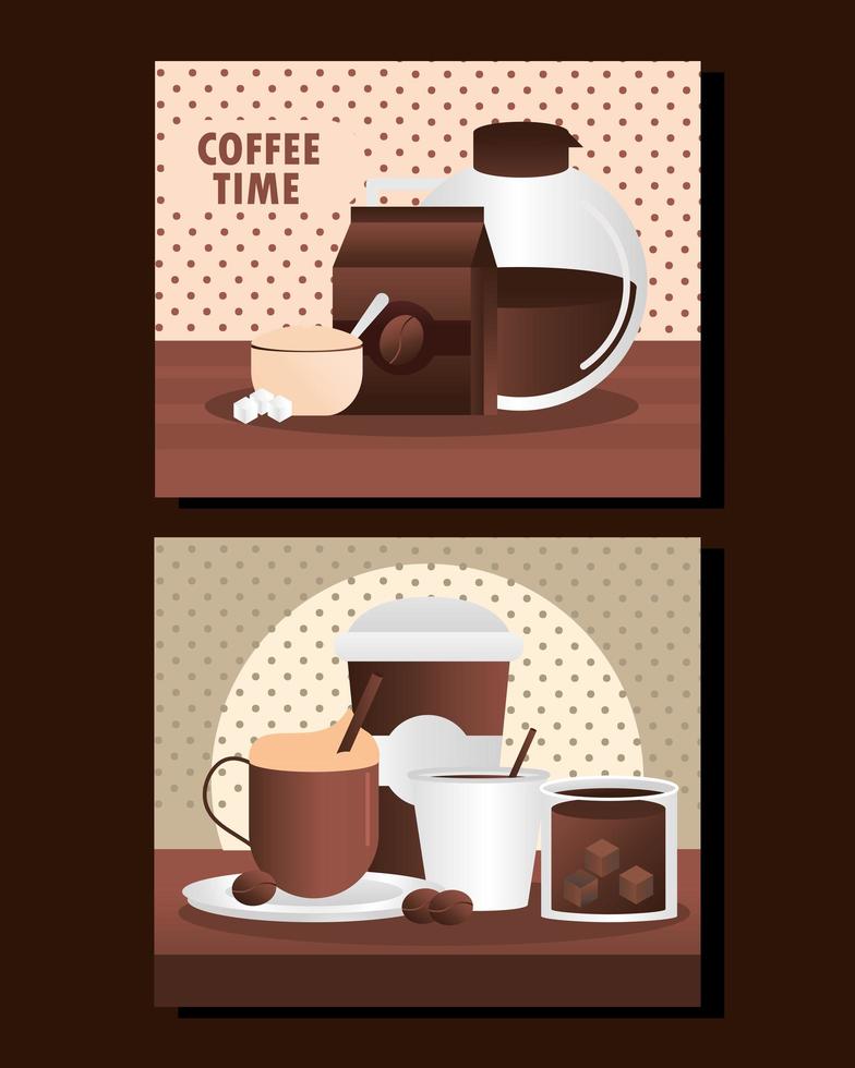 coffee time menu vector