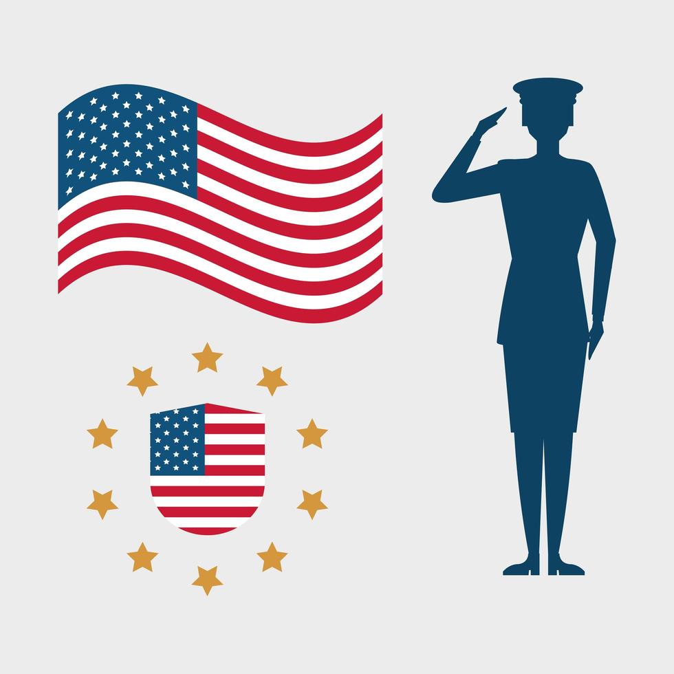 memorial day icons vector