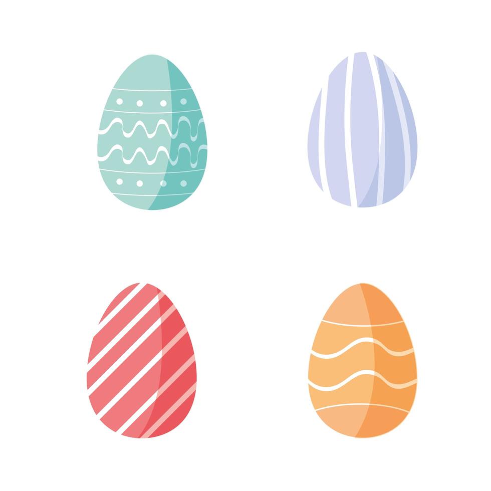 set easter eggs vector