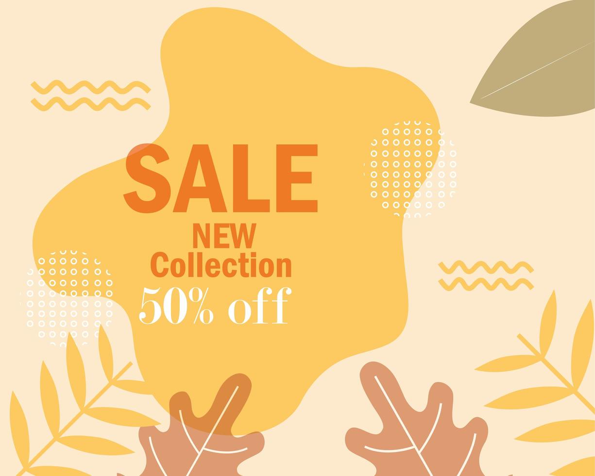 sale new collection offer promote message template vector