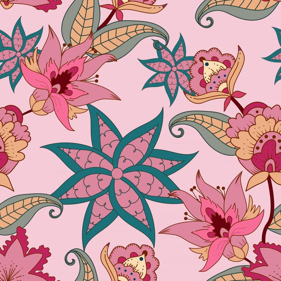 patrón popular sin costuras con diseño floral vector
