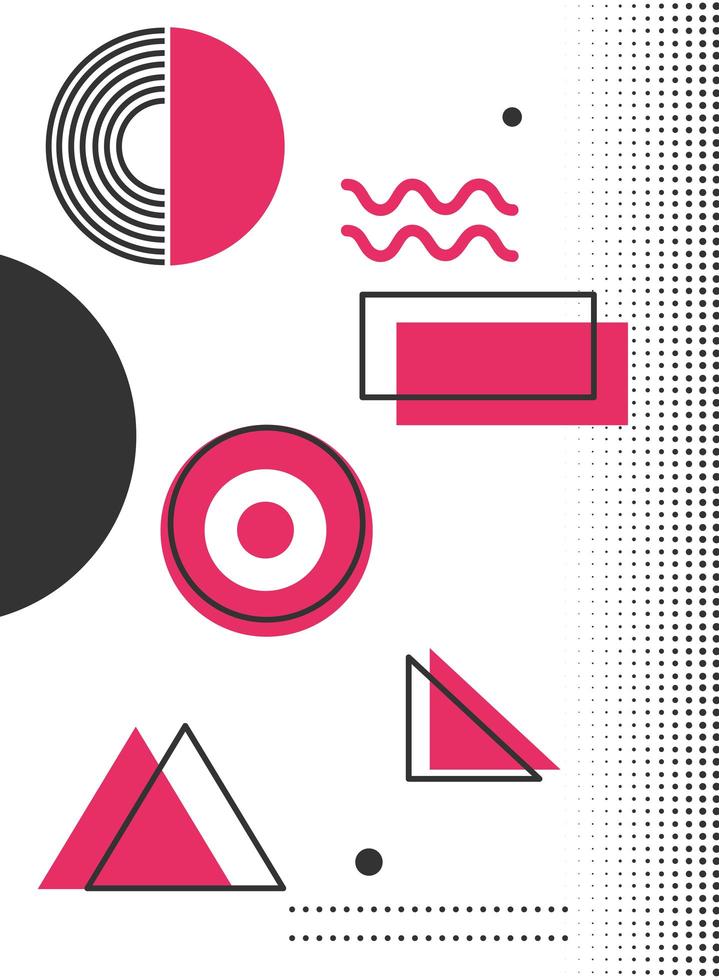 memphis retro juxtaposed vector