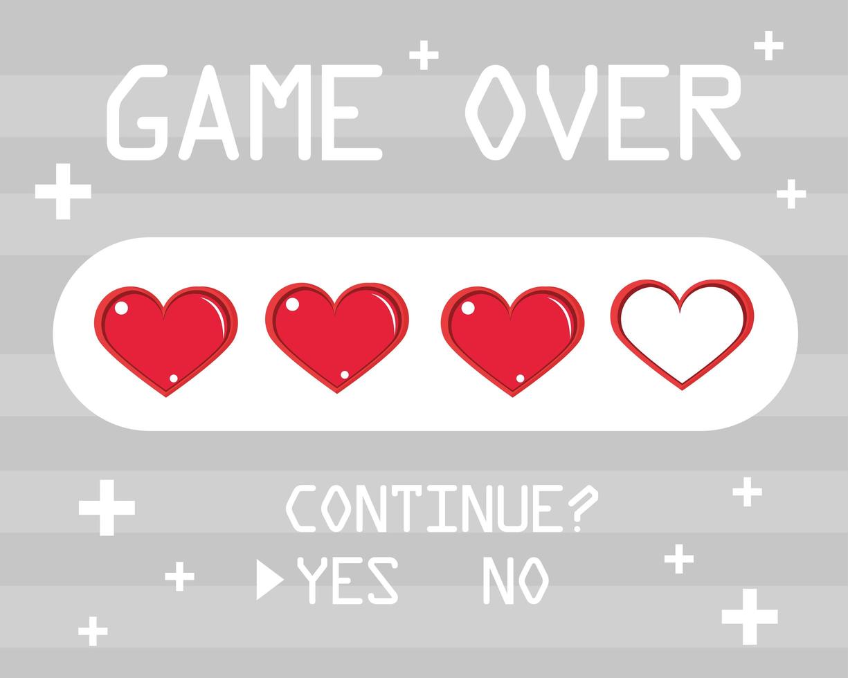 game over lives vector