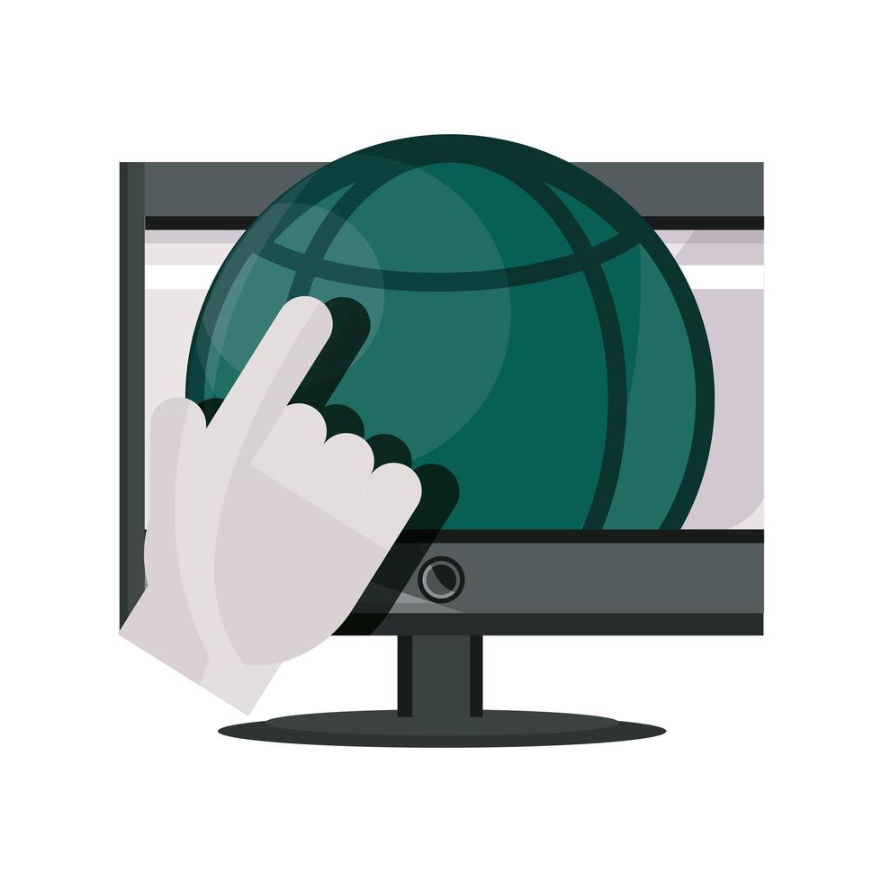 payments online computer world clicking flat icon shadow vector