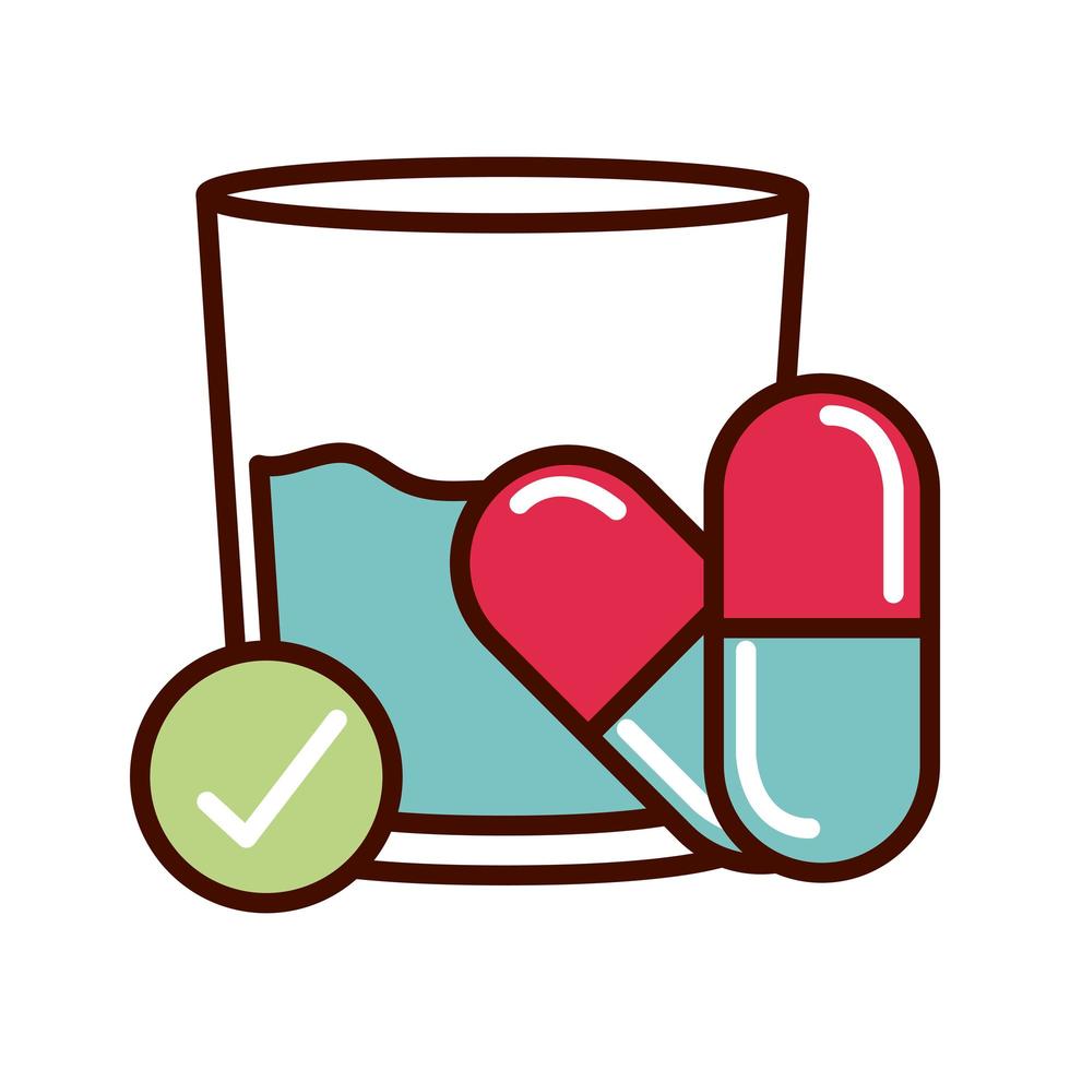 medication prevent spread of covid19 line and file icon vector