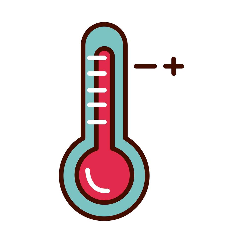 termómetro temperatura caliente fiebre prevenir la propagación de la línea covid19 y el ícono de archivo vector