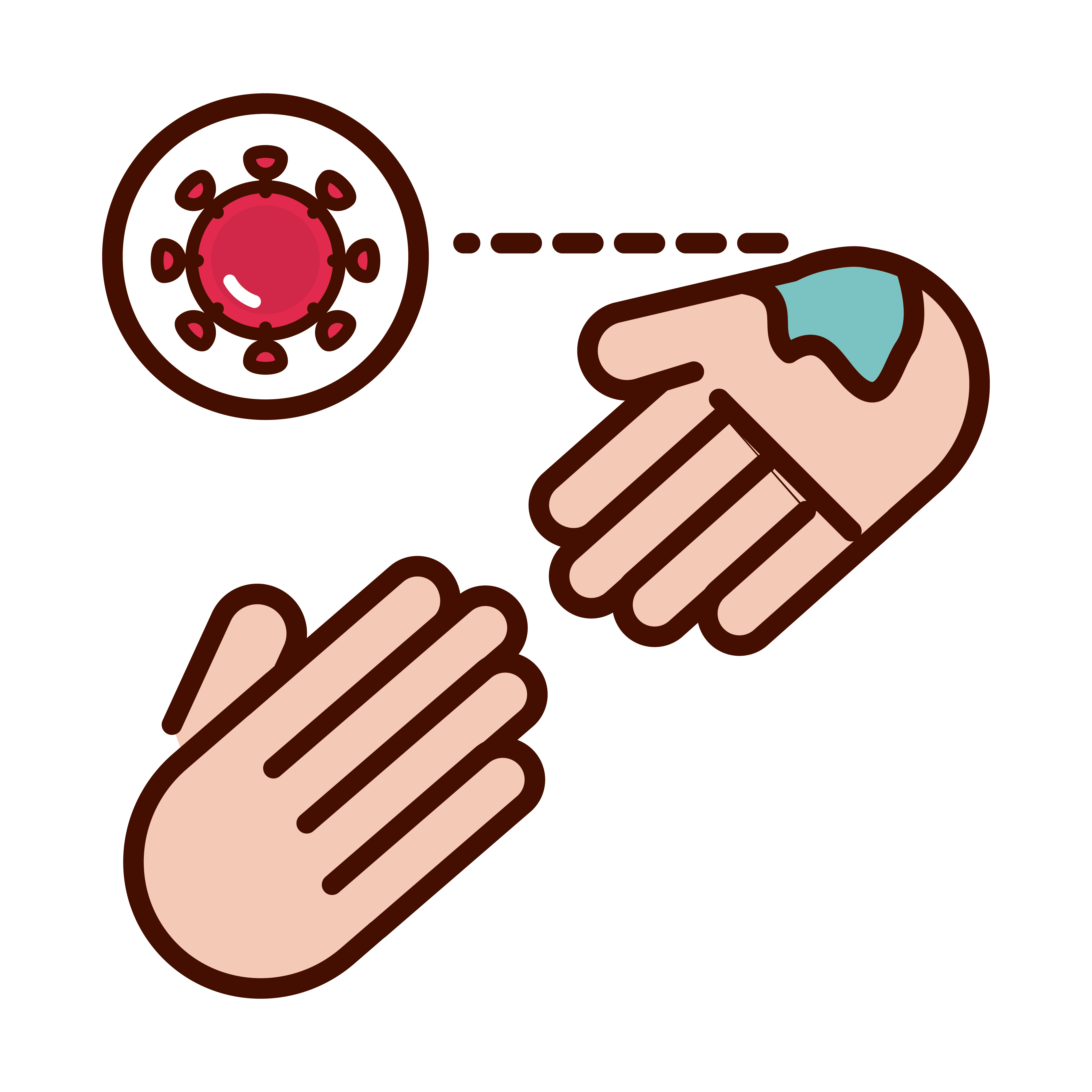 Social distance. Avoid contact. Avoid. Close contact. Avoid contact.