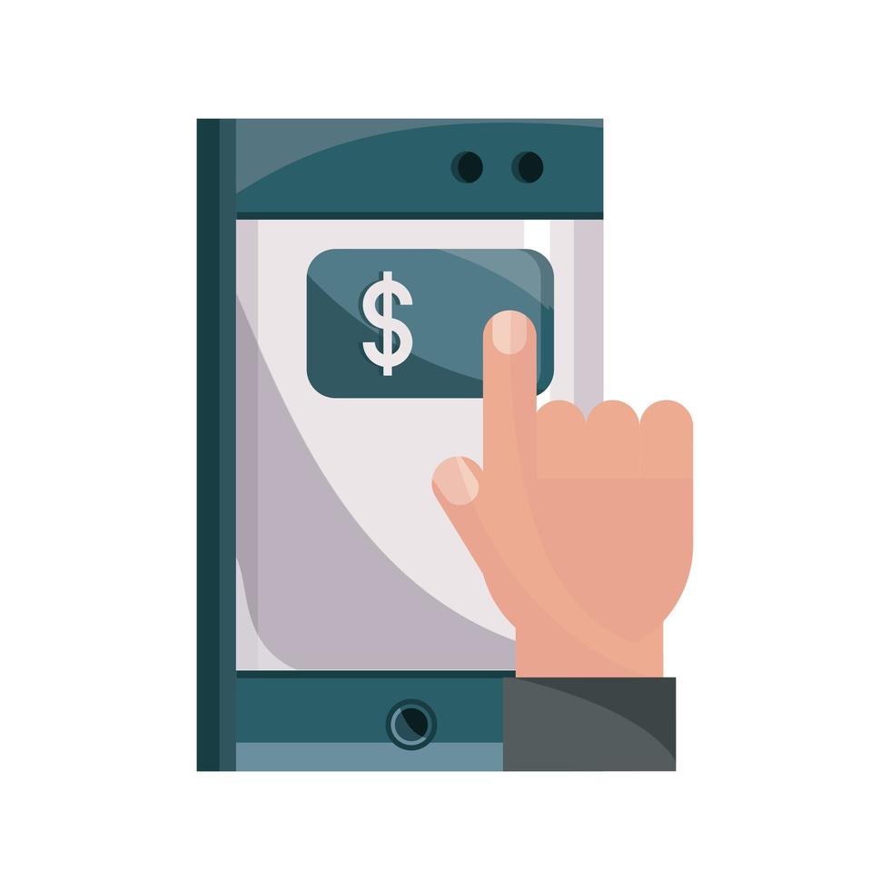 payments online hand tocuh smartphone pay button flat icon shadow vector