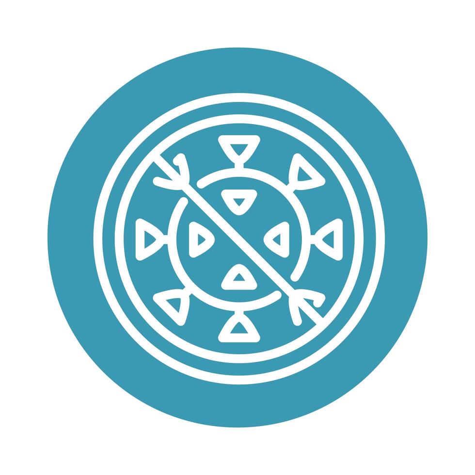 virus covid 19 pandemic warning illness block line style icon vector