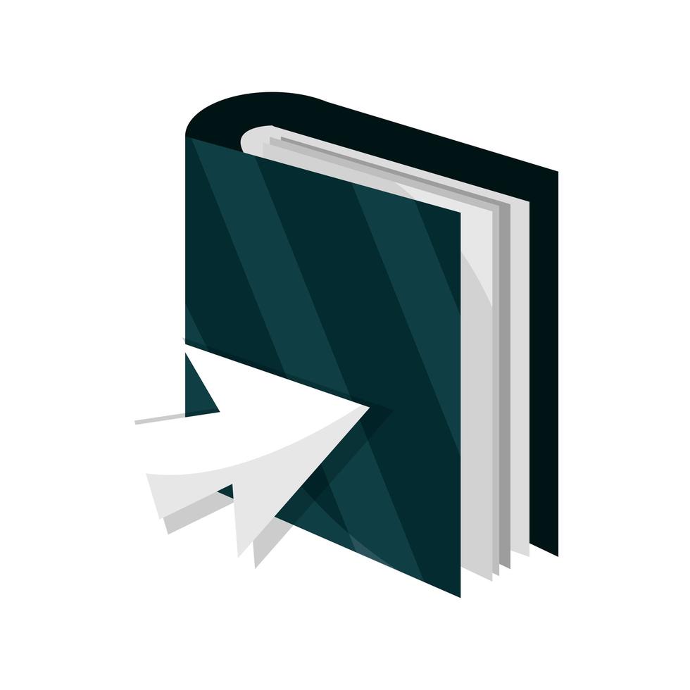 ebook click read literature online education isolated icon shadow vector