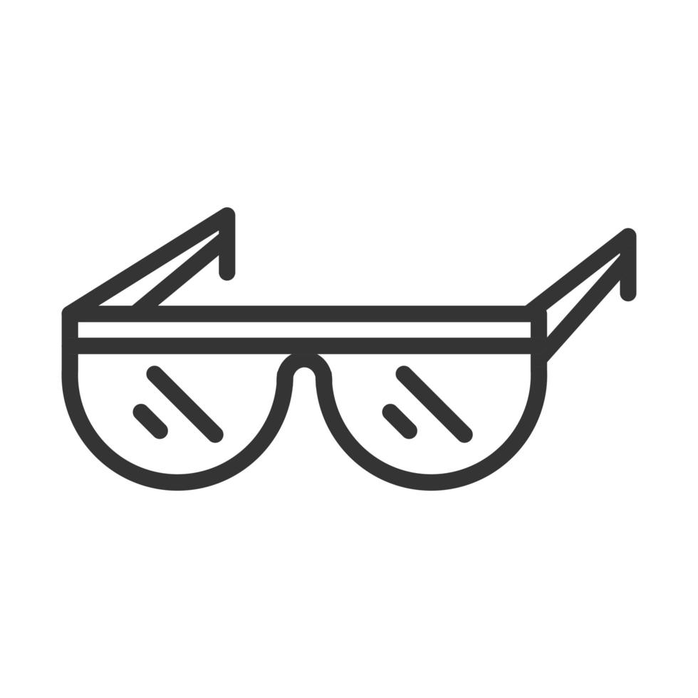 icono de estilo de línea de cuidado de gafas pandémicas de covid 19 vector