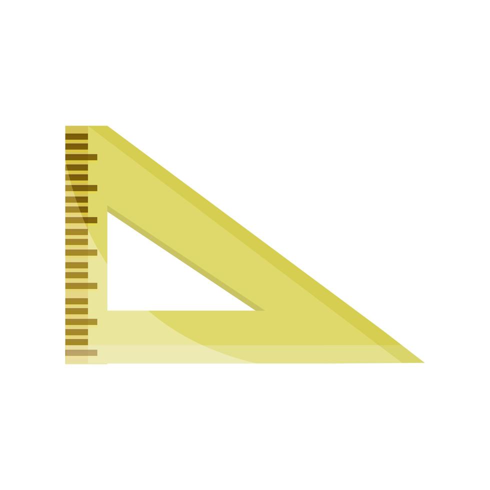 triángulo regla suministro estudio educación escolar icono aislado vector