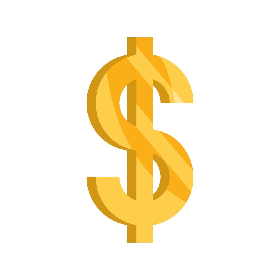 dollar money symbol stock market crash isolated icon vector