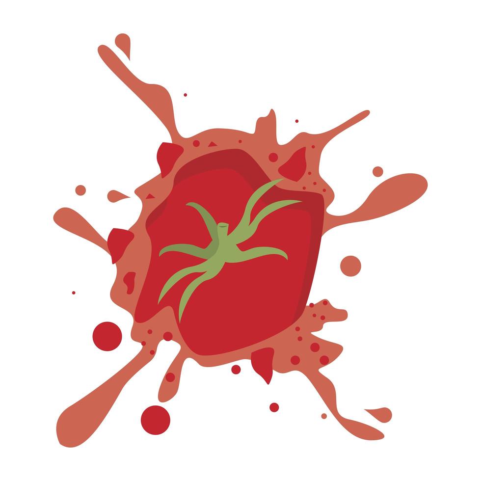 tomato popped splash isolated icon vector