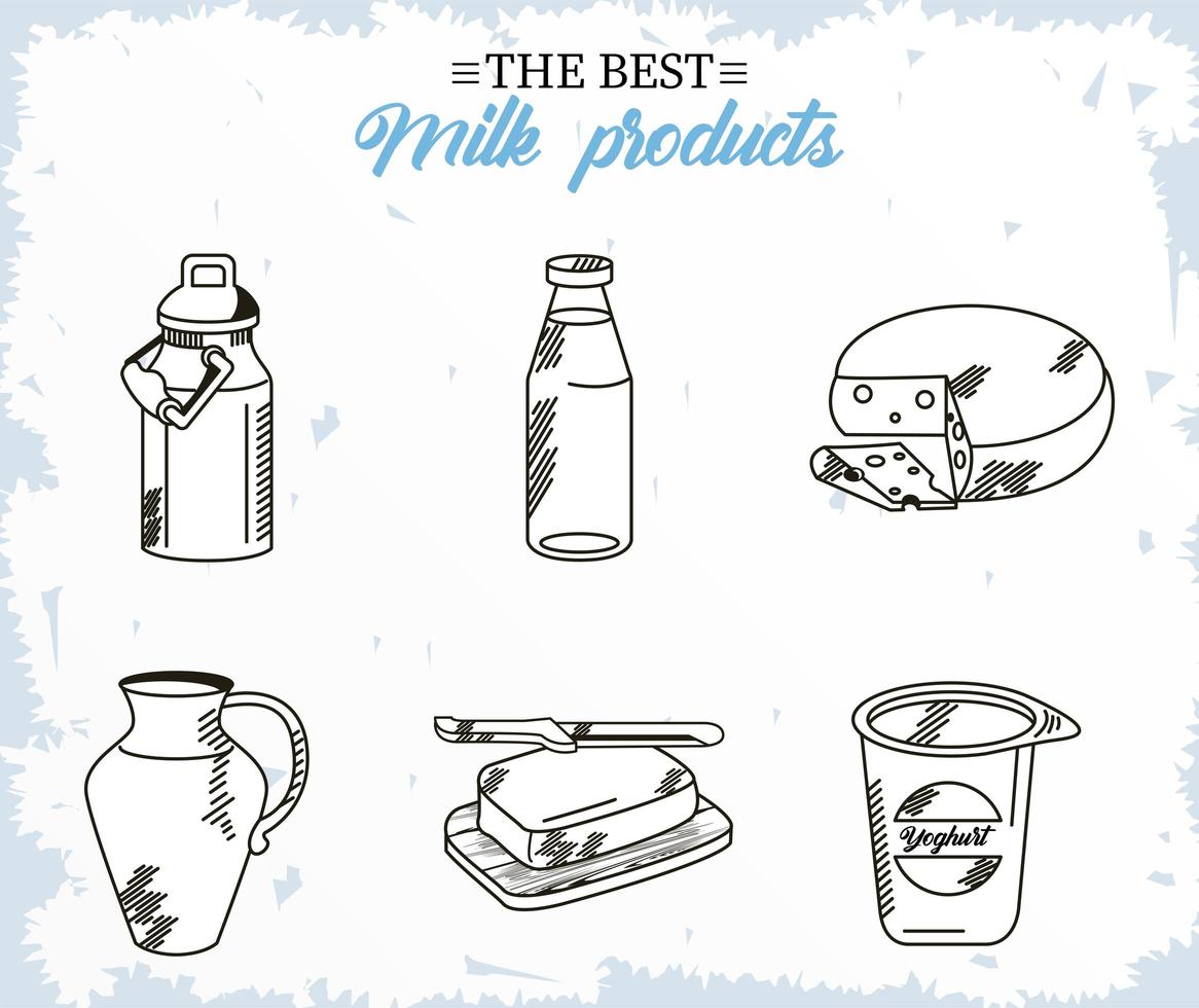 milk six products vector