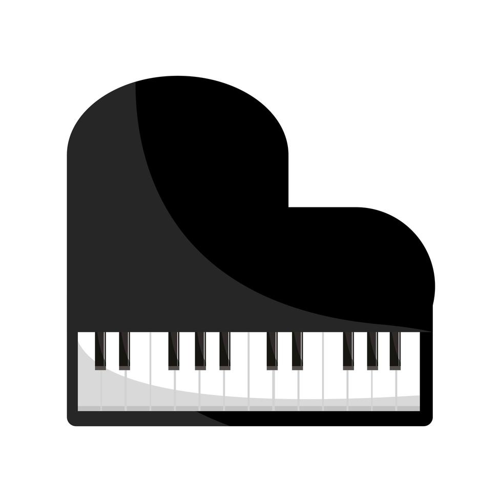 Instrumento musical de cuerda y percusión de piano icono aislado vector