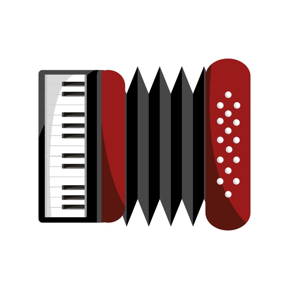 accordion musical instrument isolated icon vector