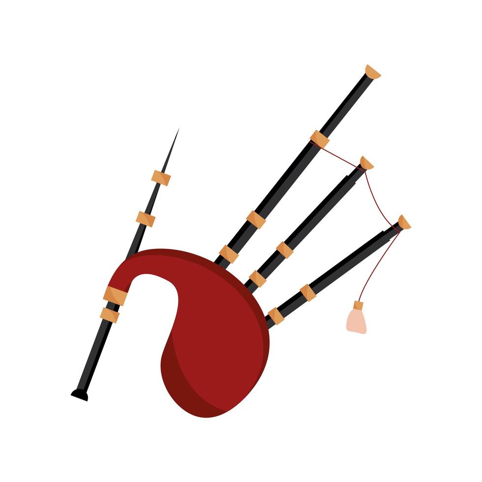 bagpipes wind musical instrument isolated icon vector