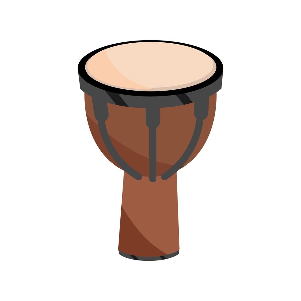 Instrumento musical de percusión de tambor djembe africano icono aislado vector