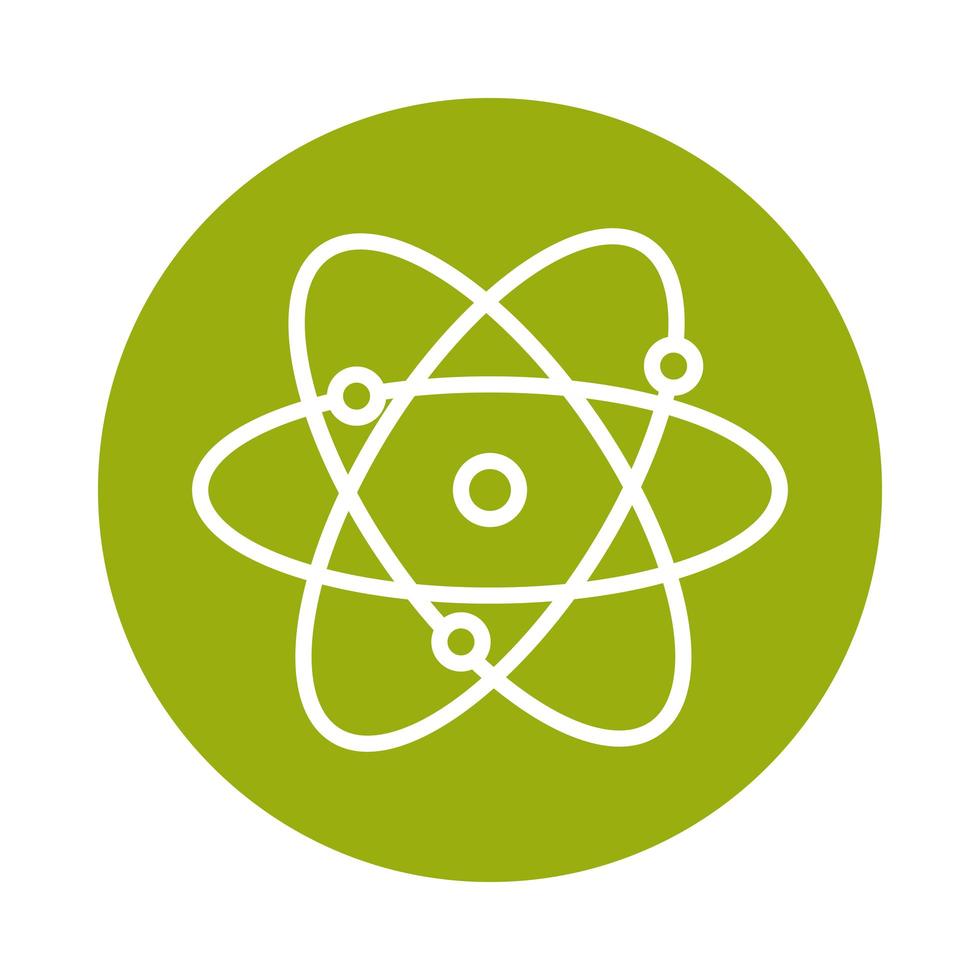 atom molecule alternative sustainable energy block line style icon vector