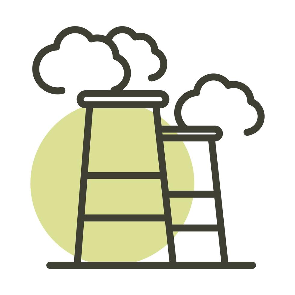 industry smoke contamination alternative sustainable energy line style icon vector