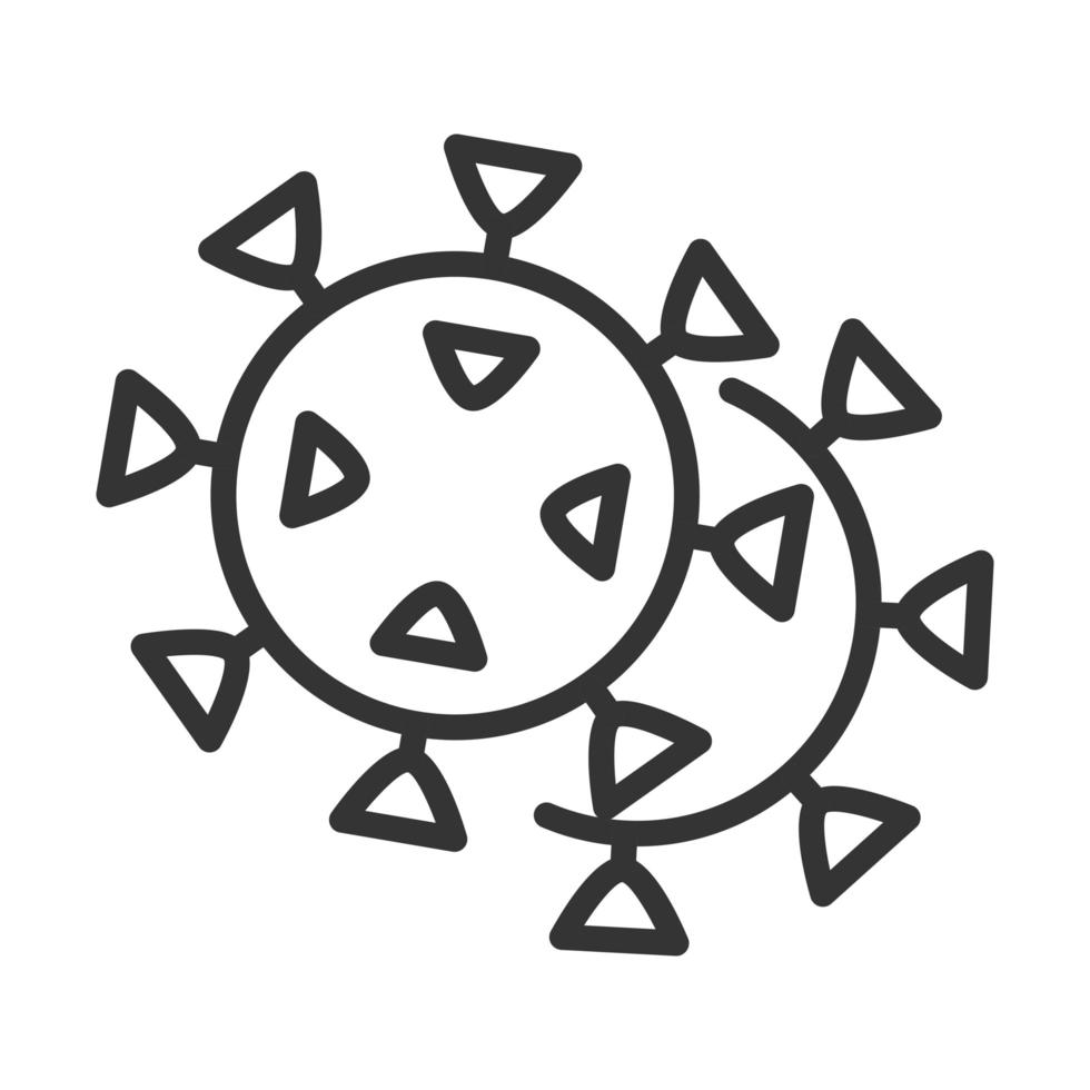 virus covid 19 pandemic respiratory symptom line style icon vector