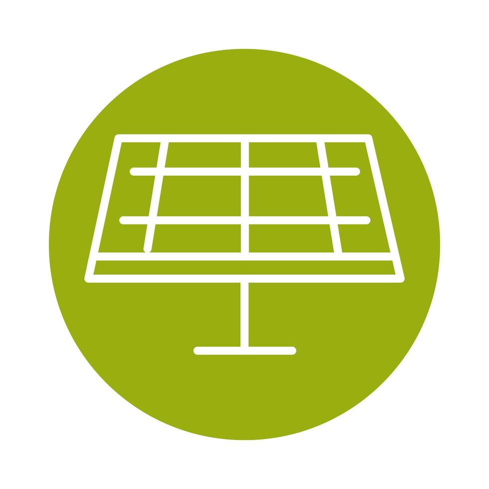 solar panel renewable alternative sustainable energy block line style icon vector