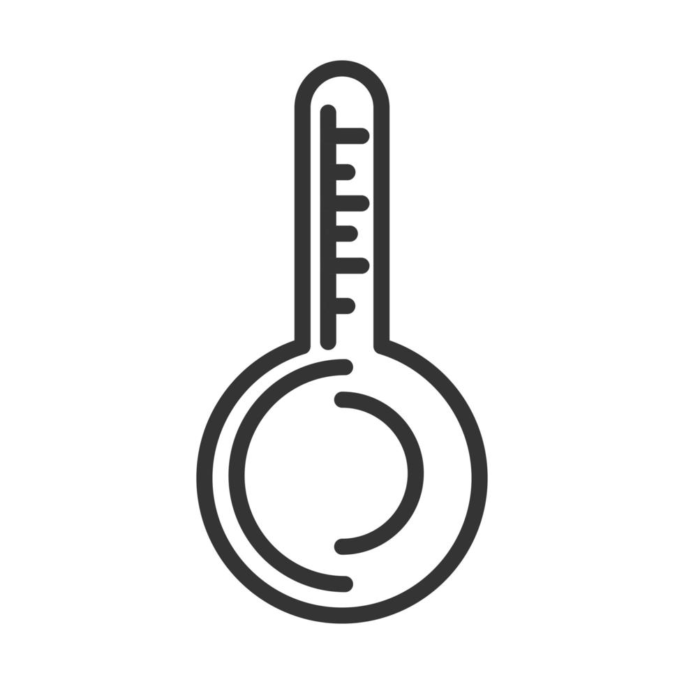 icono de estilo de línea de termómetro de temperatura caliente pandémica covid 19 vector