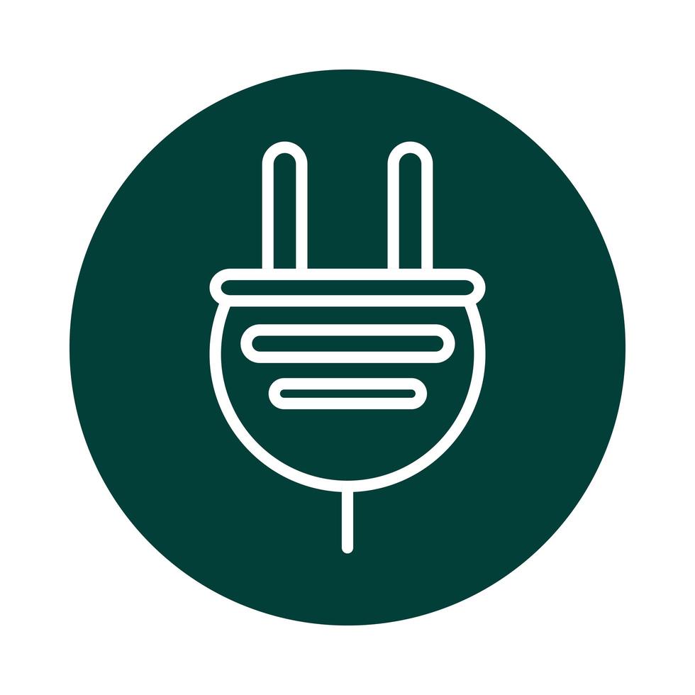 plug power alternative sustainable energy block line style icon vector