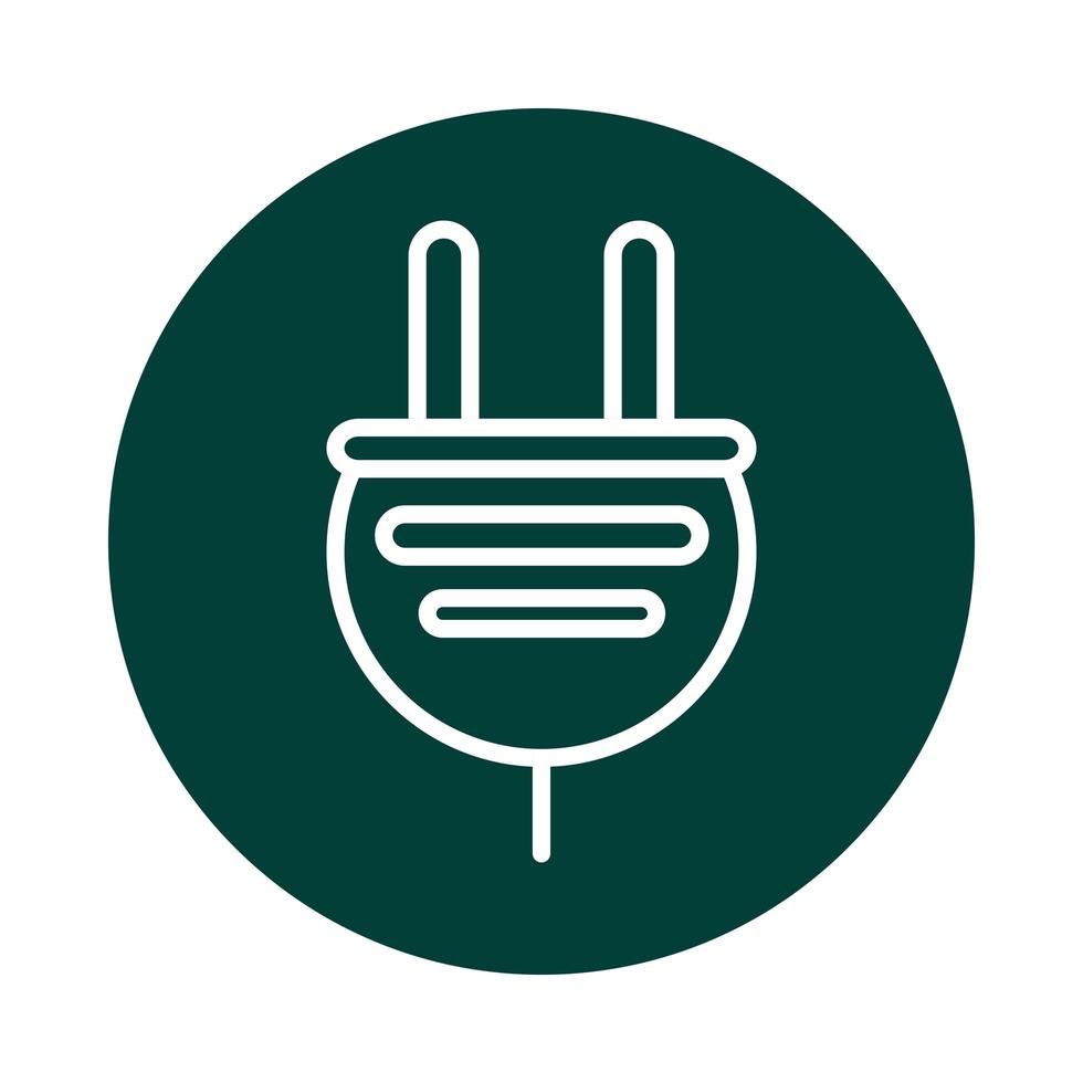 plug power alternative sustainable energy block line style icon vector