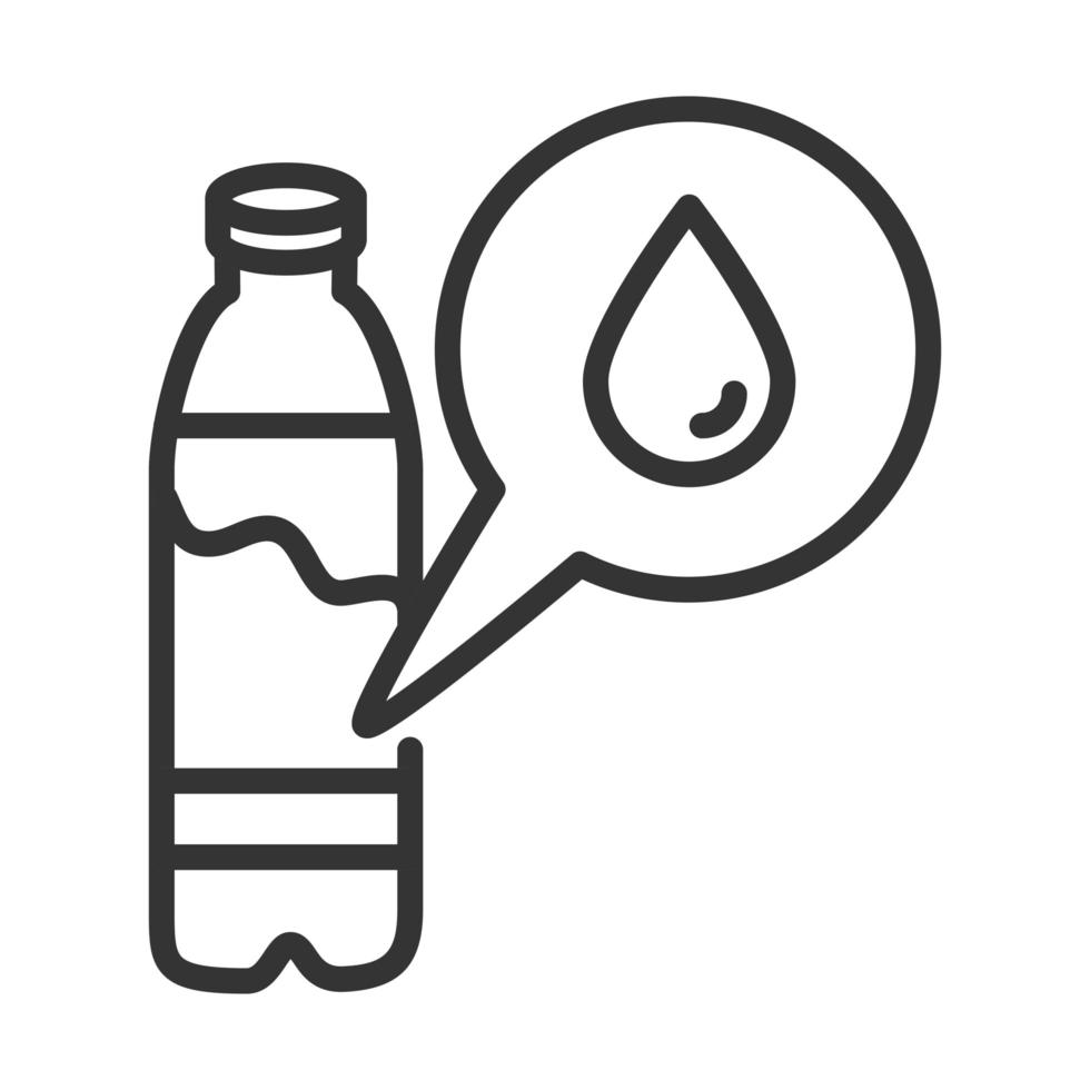 virus covid 19 pandemic water bottle line style icon vector