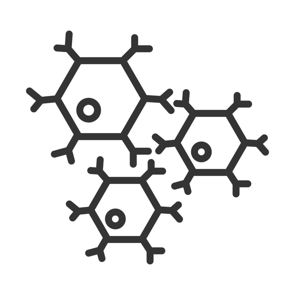 virus covid 19 pandemic structure atomic and molecular line style icon vector