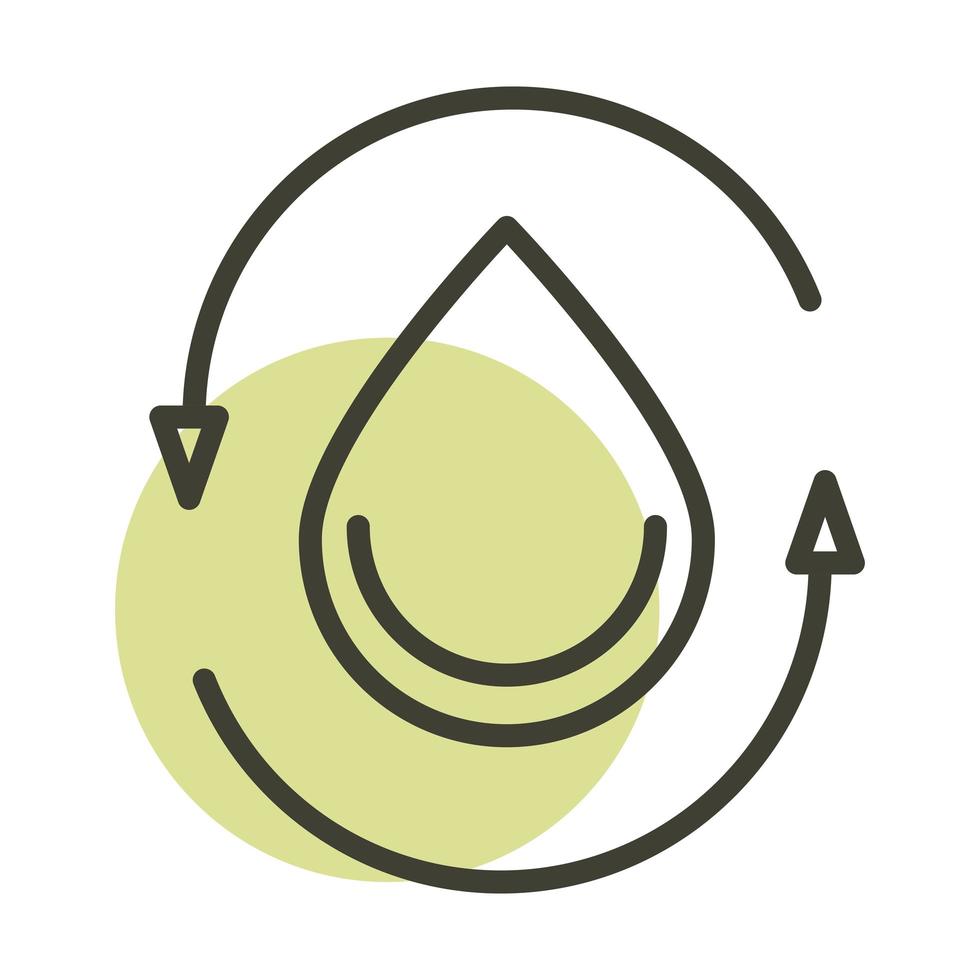 water drop cycle alternative sustainable energy line style icon vector