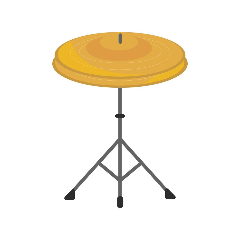 platillos en trípode percusión instrumento musical icono aislado vector