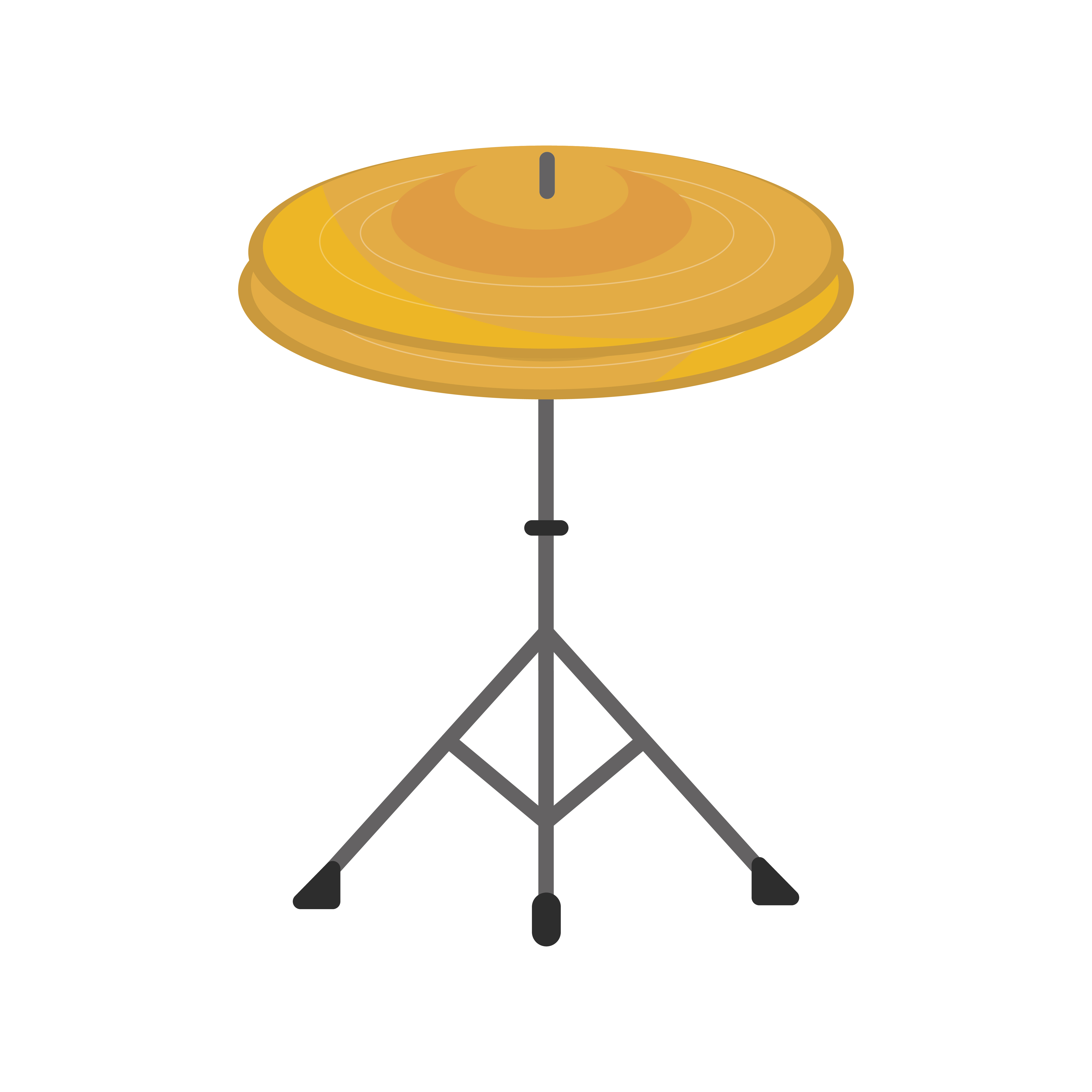 platillos en trípode percusión instrumento musical icono aislado