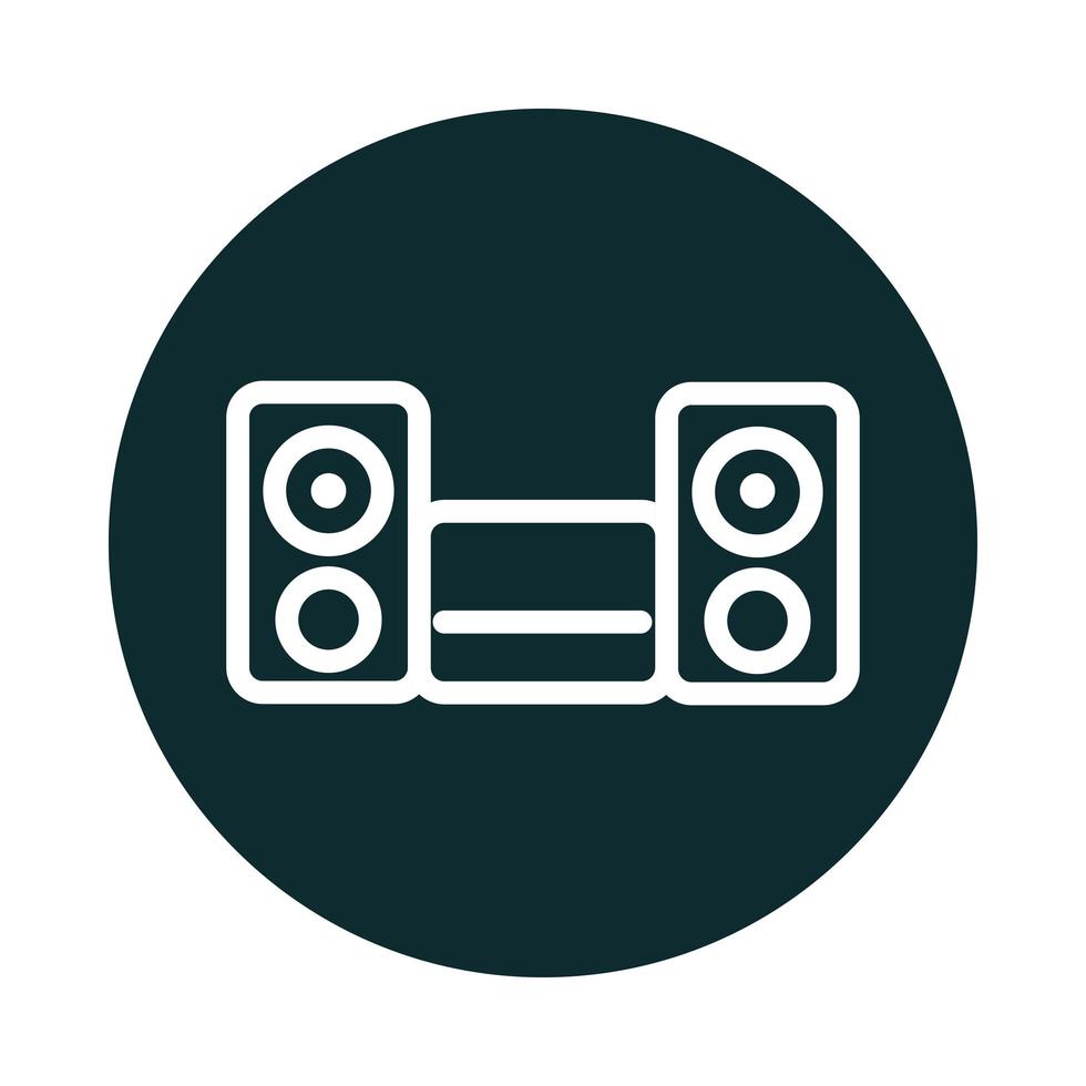 music system equipment speaker sound block style icon vector
