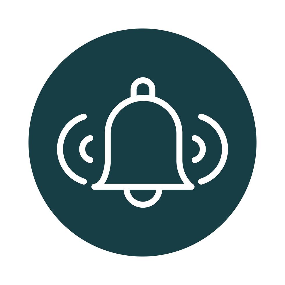 sound bell signal audio block style icon vector