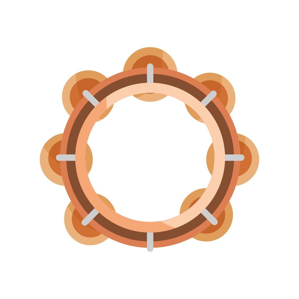 tambourine percussion musical instrument isolated icon vector