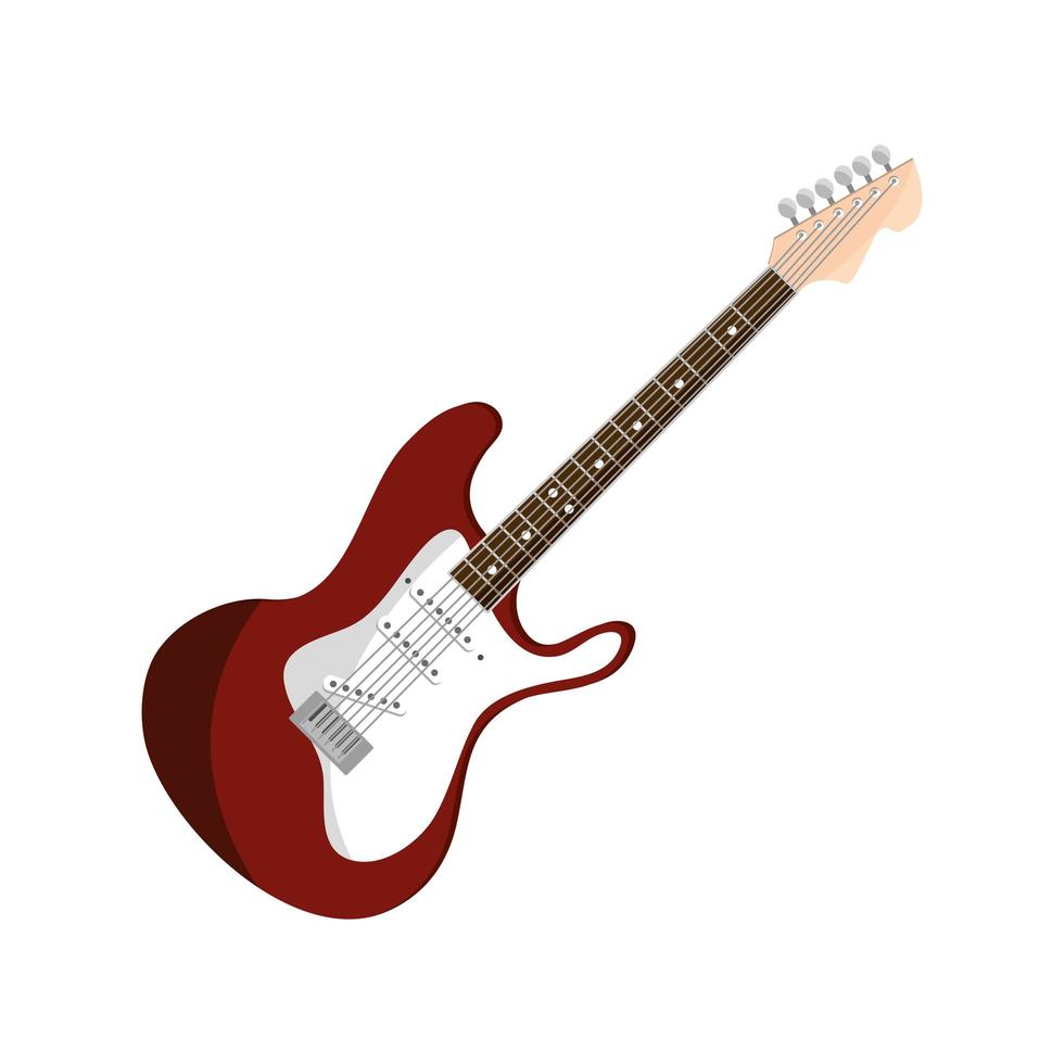 Instrumento musical de cuerda de guitarra eléctrica icono aislado vector