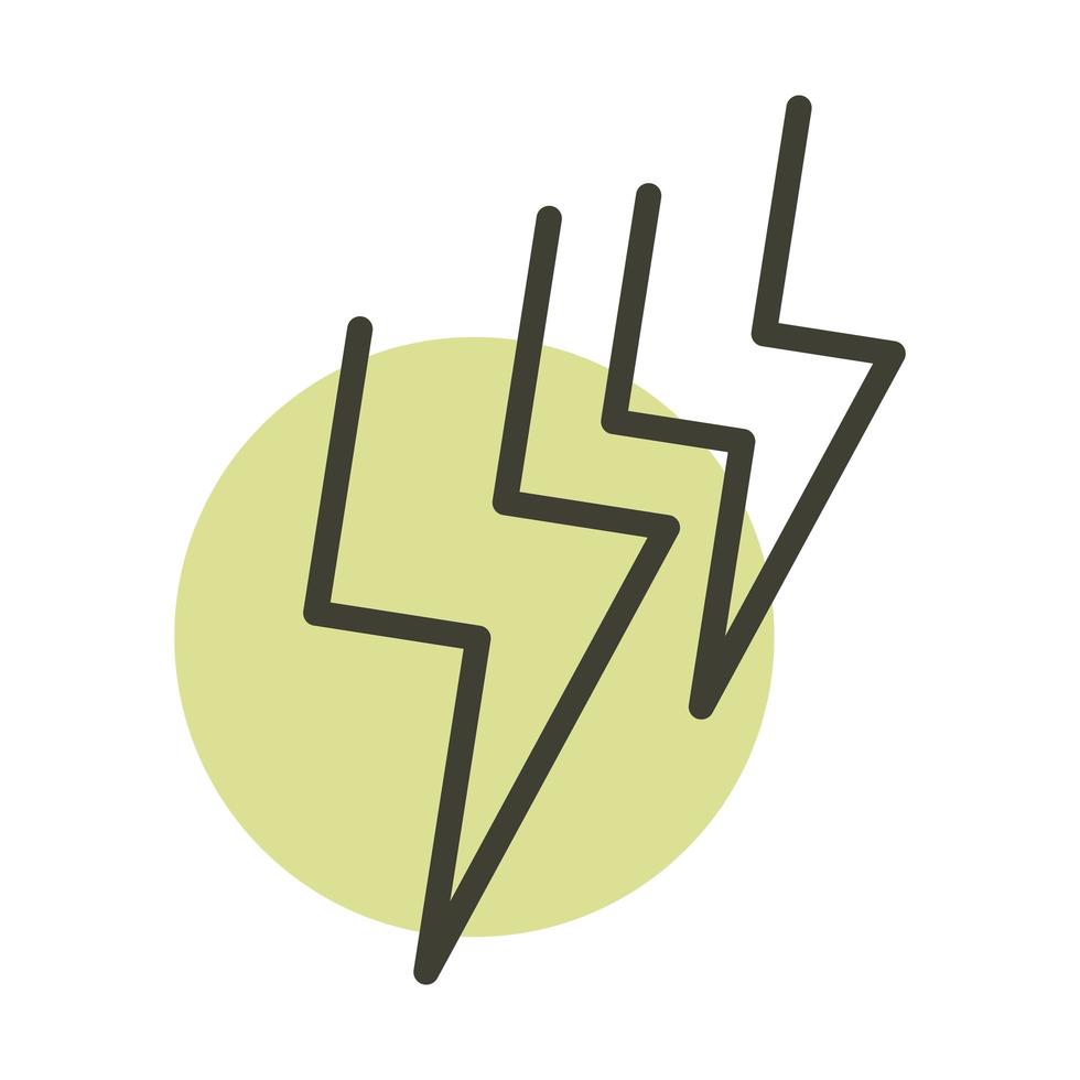 icono de estilo de línea de energía sostenible alternativa de energía de rayo vector